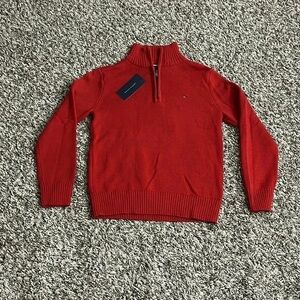 Tommy Hilfiger Men's Zip-Up Red Sweater